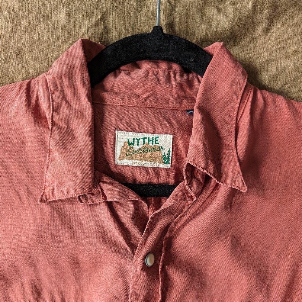 Tencel Gabardine Pearlsnap Shirt in Sandstone